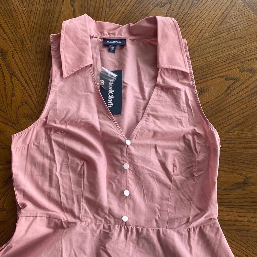 ModCloth A-Line Collared spring dress in light pink
